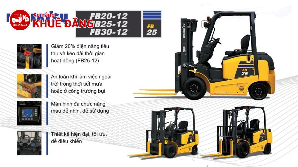 Xe nâng điện Komatsu FB20-12, FB25-12, FB30-12 Xe nâng điện Komatsu FB20-12, FB25-12, FB30-12