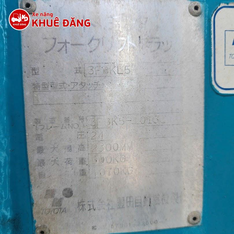 Xe nâng điện ngồi lái 500kg Toyota 3FBKL5