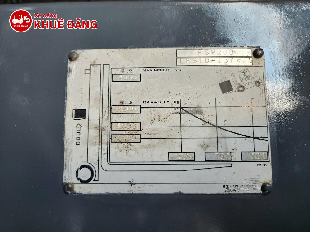 Xe nâng điện ngồi lái 2.5 tấn TCM FB25-7, 4m, đóng mở càng