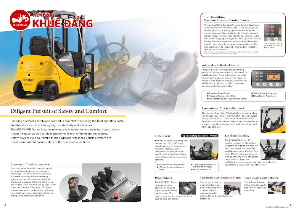 1968-Xe nâng điện ngồi lái 1.5 tấn Komatsu FB15-12