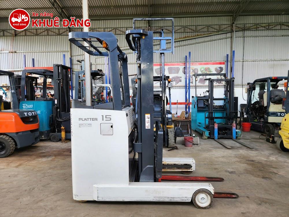 Xe nâng điện đứng lái 1.5 tấn Nichiyu FBRMAW15-80-500M 3 ty 3 lao, nâng cao 5m