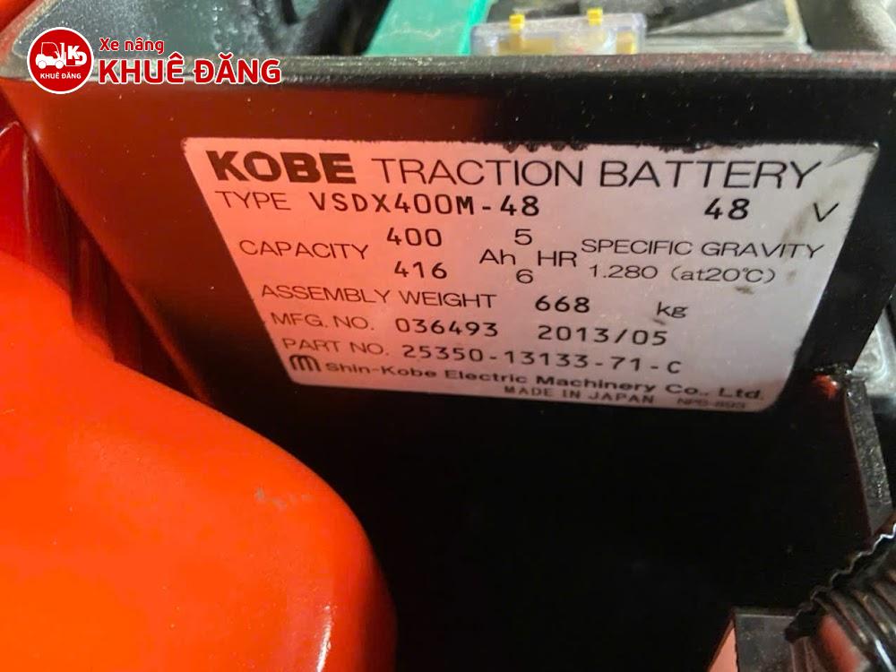 Xe nâng điện ngồi lái 1.5 tấn Toyota 7FB15, nâng cao 3m, bánh trắng