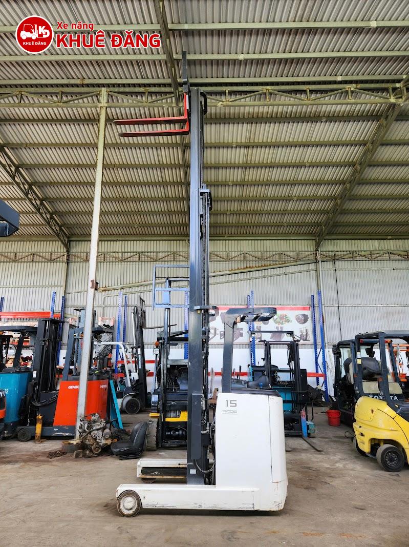Xe nâng điện đứng lái 1.5 tấn Nichiyu FBRMAW15-80-500M 3 ty 3 lao, nâng cao 5m