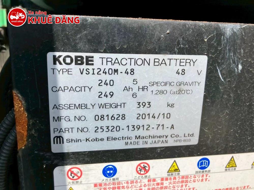 Xe nâng điện đứng lái 1 tấn Toyota 7FBR10, SX 2014