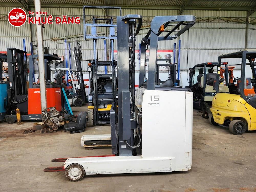Xe nâng điện đứng lái 1.5 tấn Nichiyu FBRMAW15-80-500M 3 ty 3 lao, nâng cao 5m