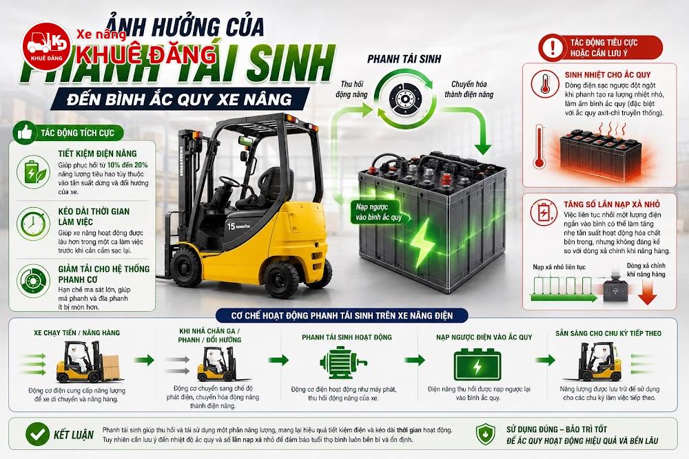 Ảnh hưởng của phanh tái sinh đến bình ắc quy xe nâng