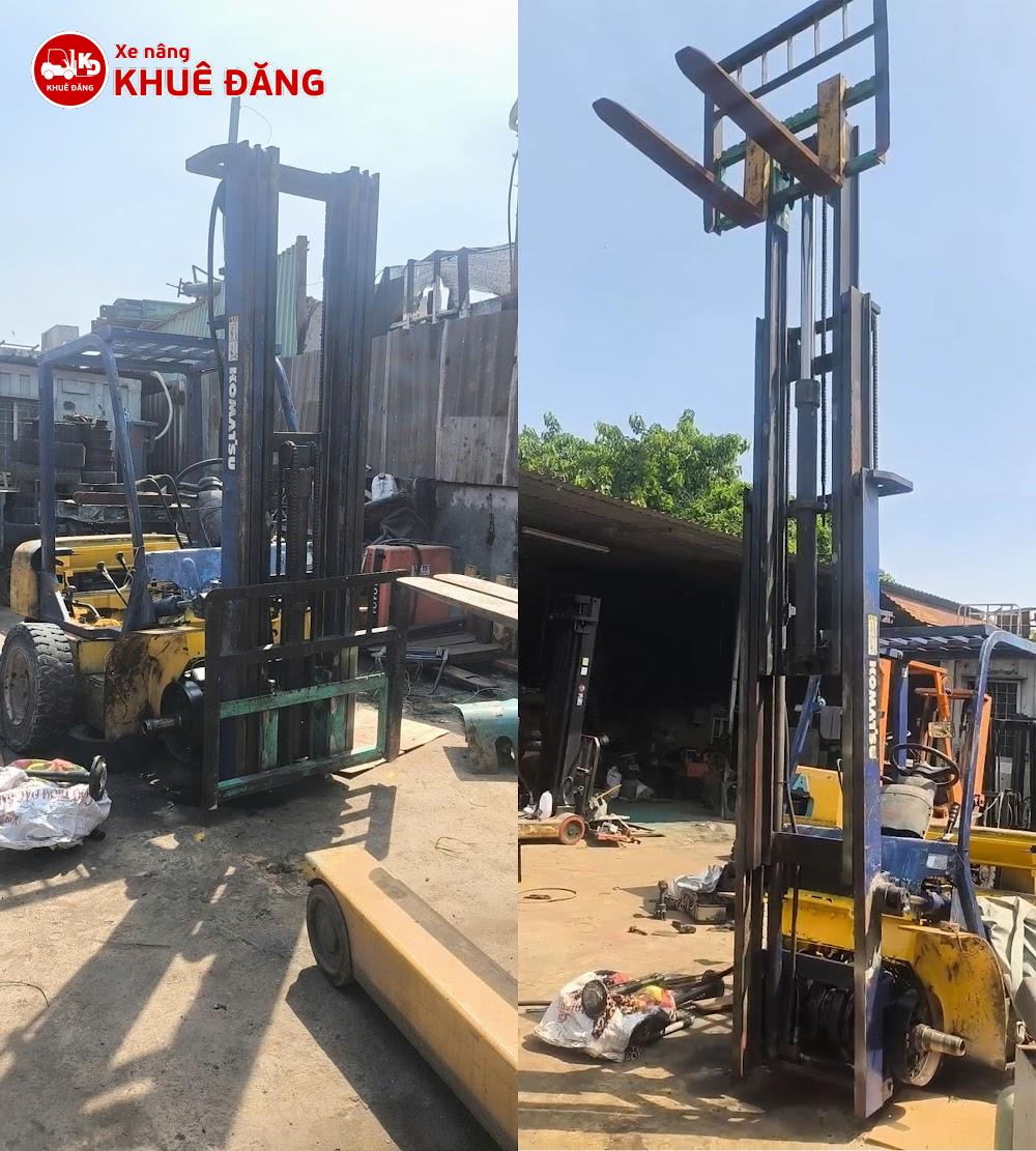 Sửa khung xe nâng dầu 2.5 tấn Komatsu 6m ở Bình Tân