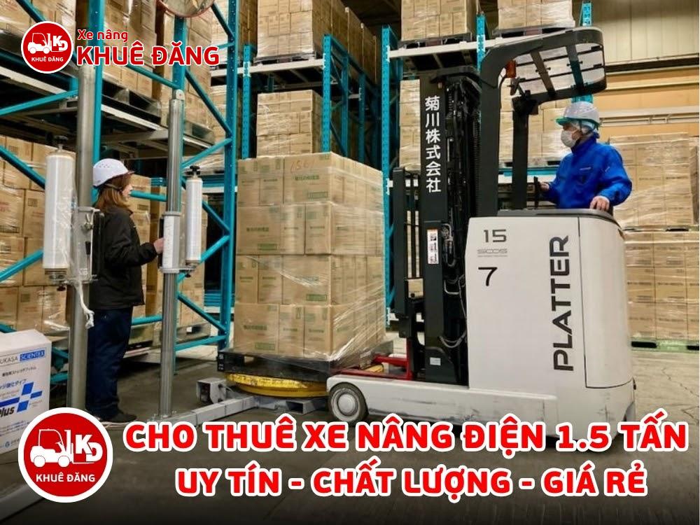 CHO THUÊ XE NÂNG ĐIỆN ĐỨNG LÁI 1.5 TẤN TPHCM