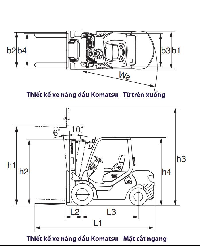 Bản thiết kế xe nâng dầu komatsu