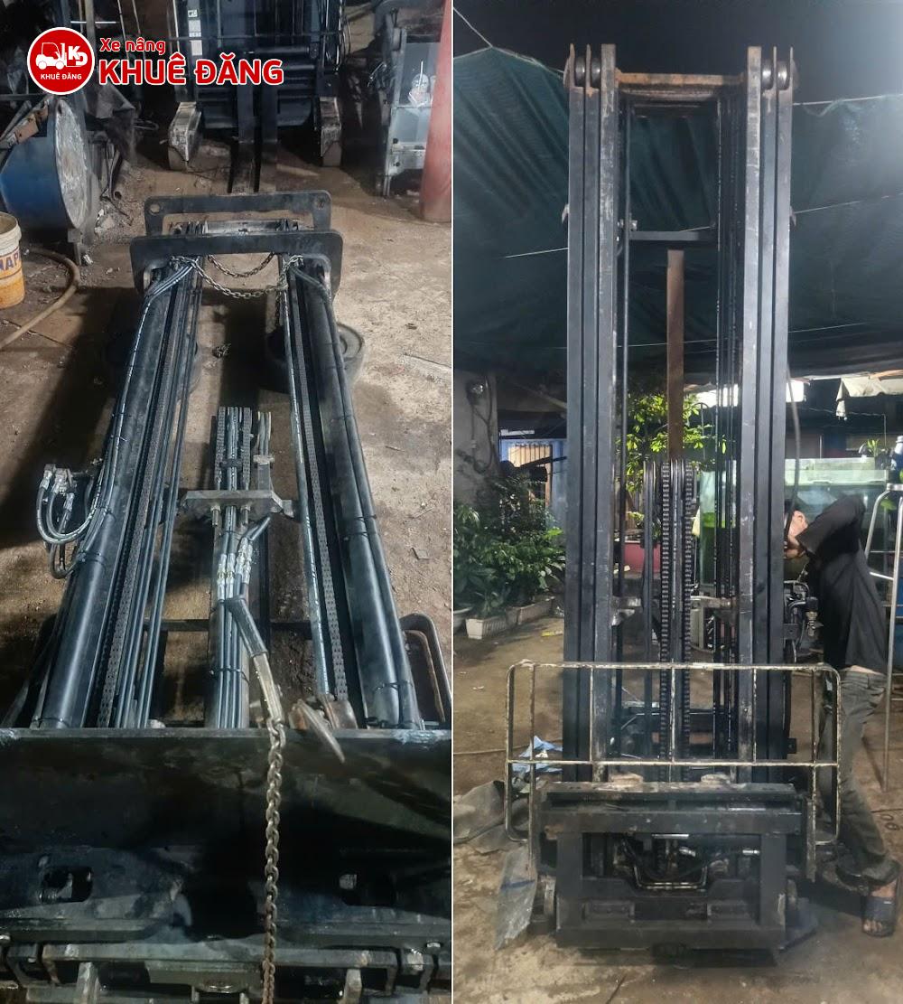 Làm khung 3 ty 3 lao cao 6m cho xe nâng Toyota