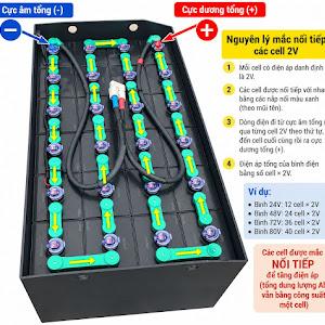 Nguyên lý mắc nối tiếp các cell 2V trong bình điện xe nâng