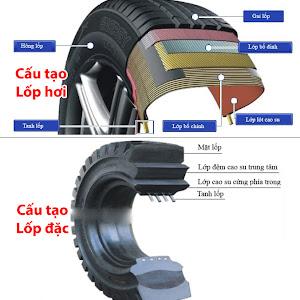 Cấu tạo lốp hơi và lốp đặc xe nâng