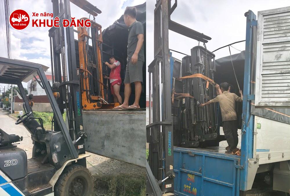 Vận chuyển khung nâng đi lắp cho khách hàng