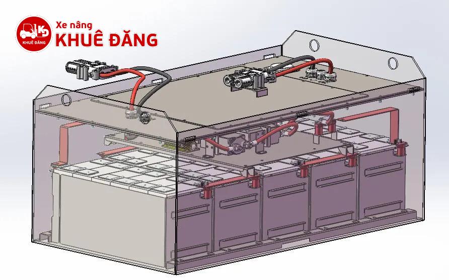 Cấu trúc bên trong khối pin Lithium xe nâng